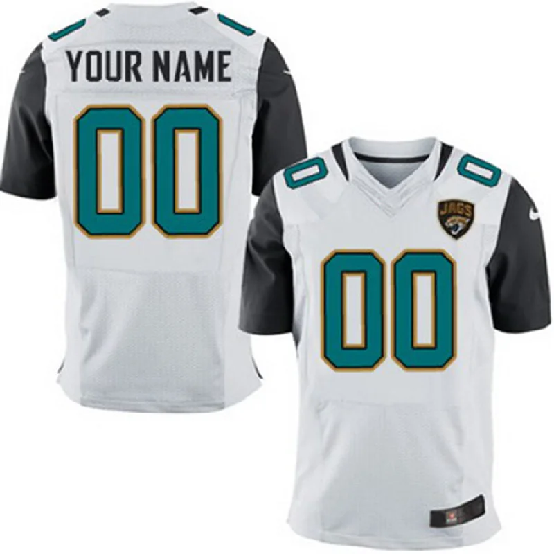 NBA jerseys with embroidered logo -Custom J.Jaguars 2013 White Elite Jersey Stitched American Football Jerseys