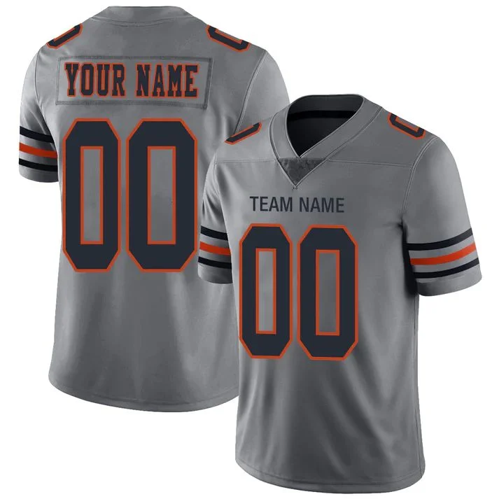 NBA jerseys with official design patterns -Custom C.Bears American Personalize Birthday Gifts Grey Jersey Stitched Jersey Football Jerseys