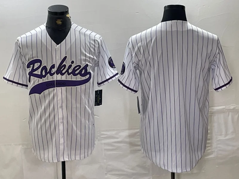 NBA jerseys with player numbers -Colorado Rockies Blank White With Patch Cool Base Stitched Baseball Jersey