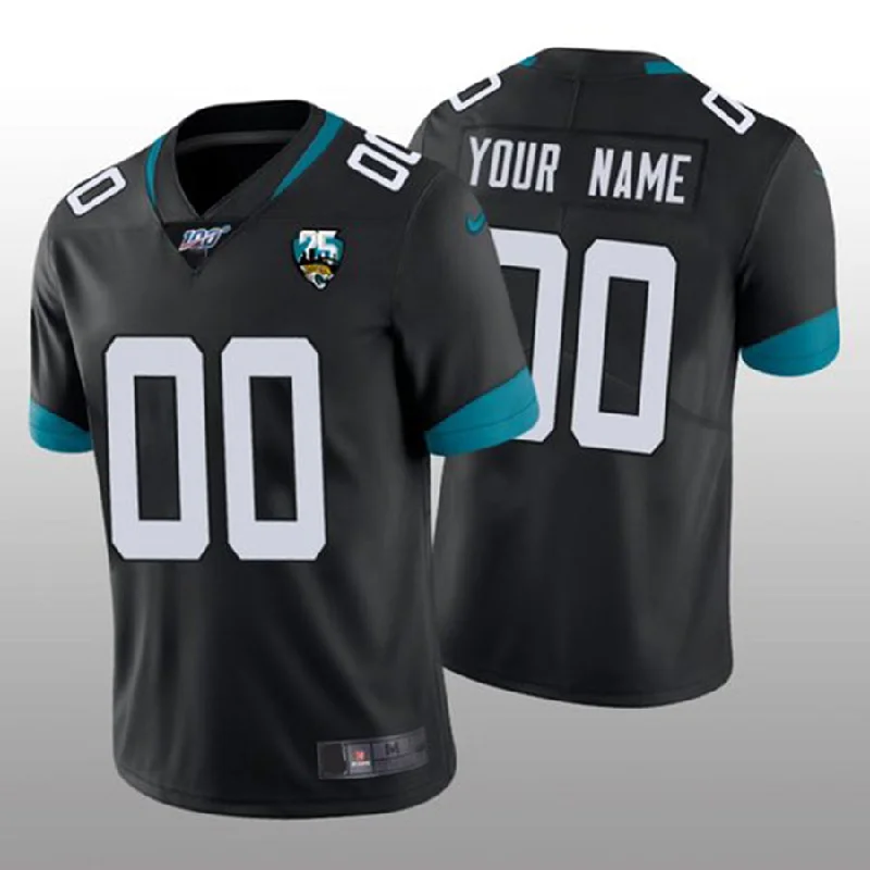 NBA player jerseys with official prints -Custom J.Jaguars Black Vapor Limited 100th Season Jersey Stitched American Football Jerseys