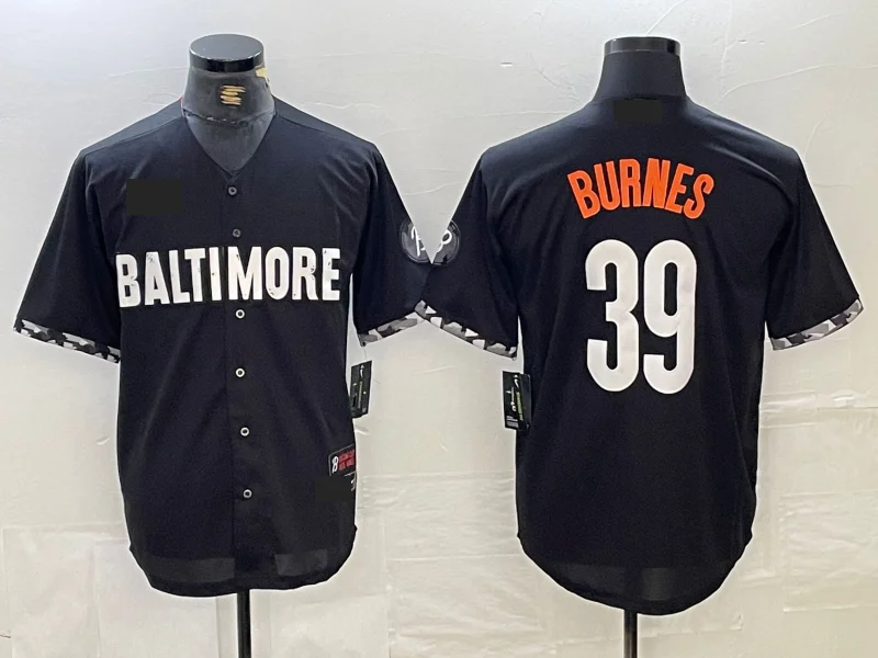 NBA jerseys with name and number customization -Baltimore Orioles #39 Corbin Burnes Black 2023 City Connect Cool Base Stitched Baseball Jerseys