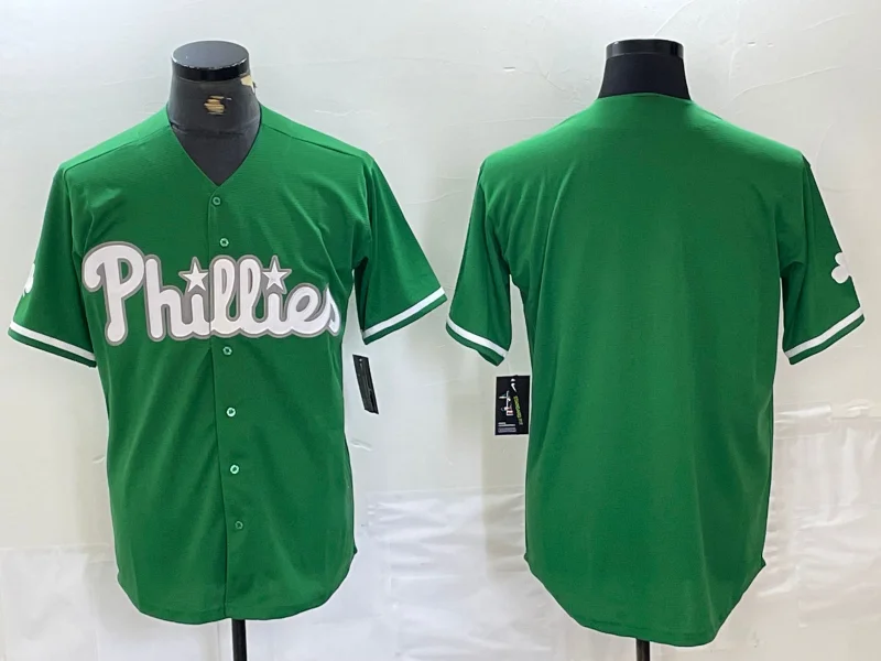 Official NBA jerseys with durable stitching -Philadelphia Phillies Blank Green Celtic Stitched Cool Base Baseball Jersey