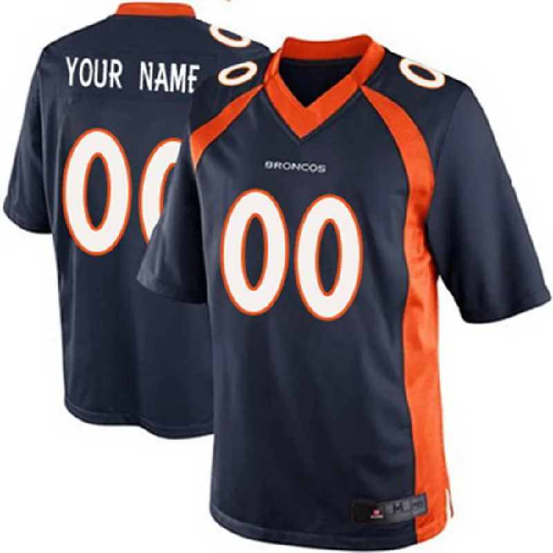 NBA jerseys with custom graphics -Custom D.Broncos 2013 Blue Game Jersey Stitched Jersey American Football Jerseys