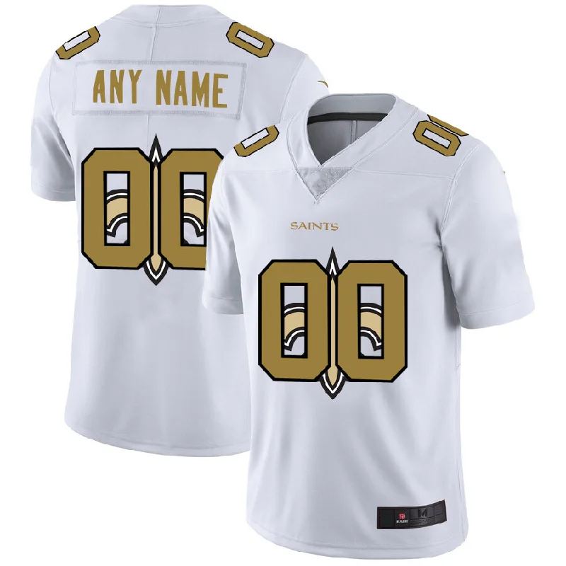 NBA fan jerseys with player names -Custom NO.Saints  White Team Big Logo Vapor Untouchable Limited Jersey American Stitched Jersey Football Jerseys