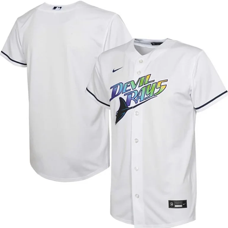 NBA jerseys for youth players -TAMPA BAY RAYS WHITE ALTERNATE REPLICA JERSEY