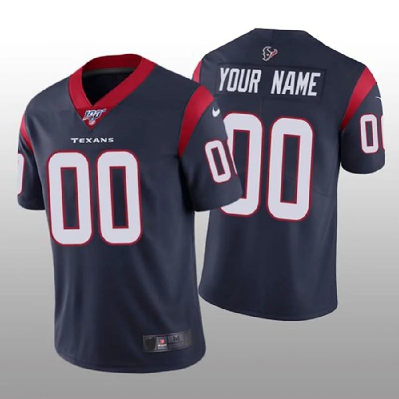 NBA away jerseys for sale -Custom H.Texans Navy Vapor Limited 100th Season Jersey Stitched American Football Jerseys