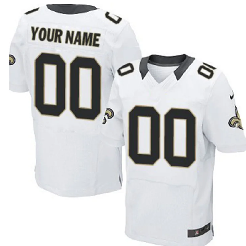 NBA jerseys for streetwear fashion -Custom NO.Saints White Elite Jersey American Stitched Jersey Football Jerseys