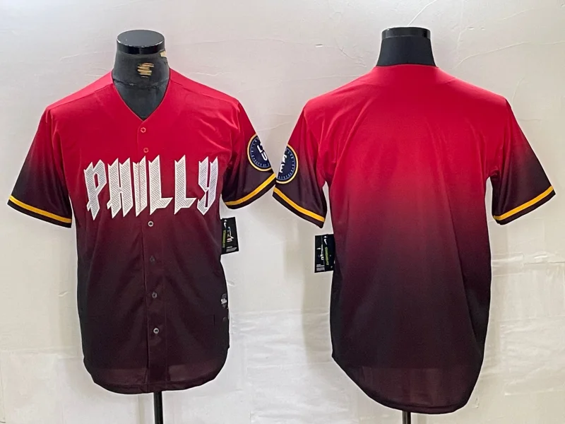 NBA jerseys with player updates for 2025 -Philadelphia Phillies Blank Red Black 2024 City Connect Limited Stitched Baseball Jerseys