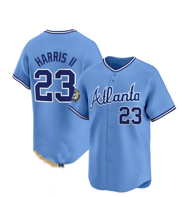 NBA jerseys for women’s basketball fans -Atlanta Braves #23 Michael Harris II Blue Alternate Jersey Stitches Baseball Jerseys