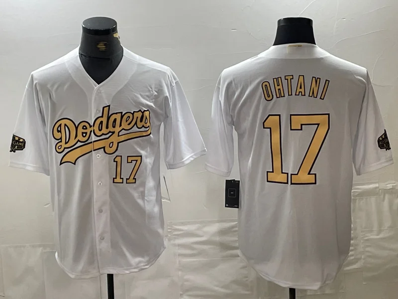 High-quality NBA jerseys -Los Angeles Dodgers #17 Shohei Ohtani Number White 2022 All Star Stitched Cool Base Baseball Jerseys