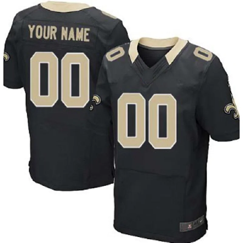 Custom NBA jerseys with numbers -Custom NO.Saints Team Logo Dual Overlap Limited Jersey Black American Jerseys Stitched Jersey Football Jerseys