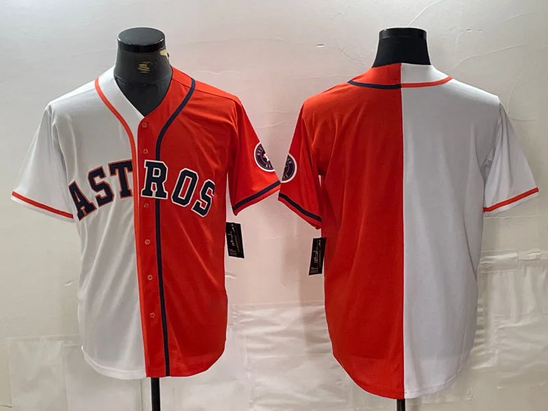 Authentic NBA jerseys with player number -Houston Astros Blank Orange White Split Stitched Baseball Jersey