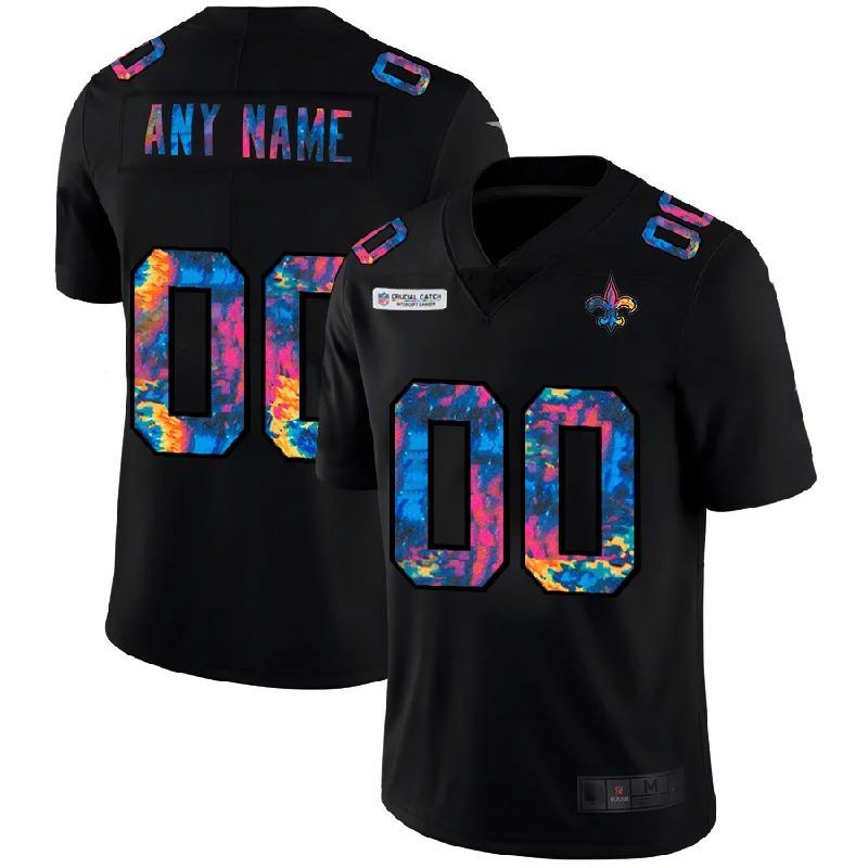 NBA jerseys for men's basketball players -Custom NO.Saints Multi-Color Black 2020 Crucial Catch Vapor Untouchable Limited Jersey American Jerseys Stitched Jersey Football Jerseys