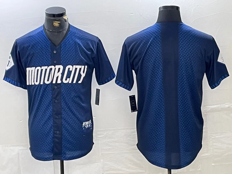 NBA jerseys with bold graphics -Detroit Tigers Blank 2024 Navy City Connect Cool Base Limited Stitched Baseball Jerseys