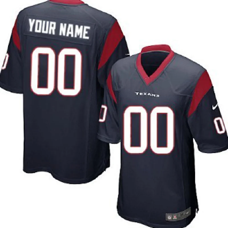 NBA team jerseys with player names -Custom H.Texans Blue Game Jersey Stitched American Football Jerseys