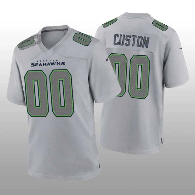 NBA jerseys for game day events -Custom S.Seahawks Gray Atmosphere Game Jersey American Jerseys Stitched Football Jerseys