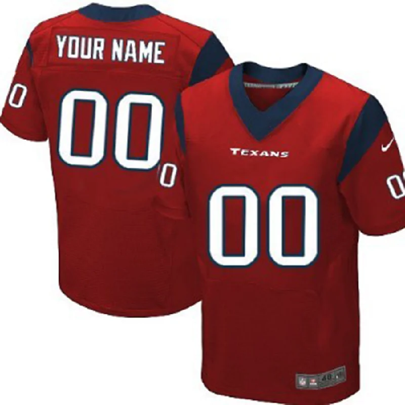 Retro NBA jerseys with old-school designs -Custom H.Texans Red Elite Jersey Stitched American Football Jerseys