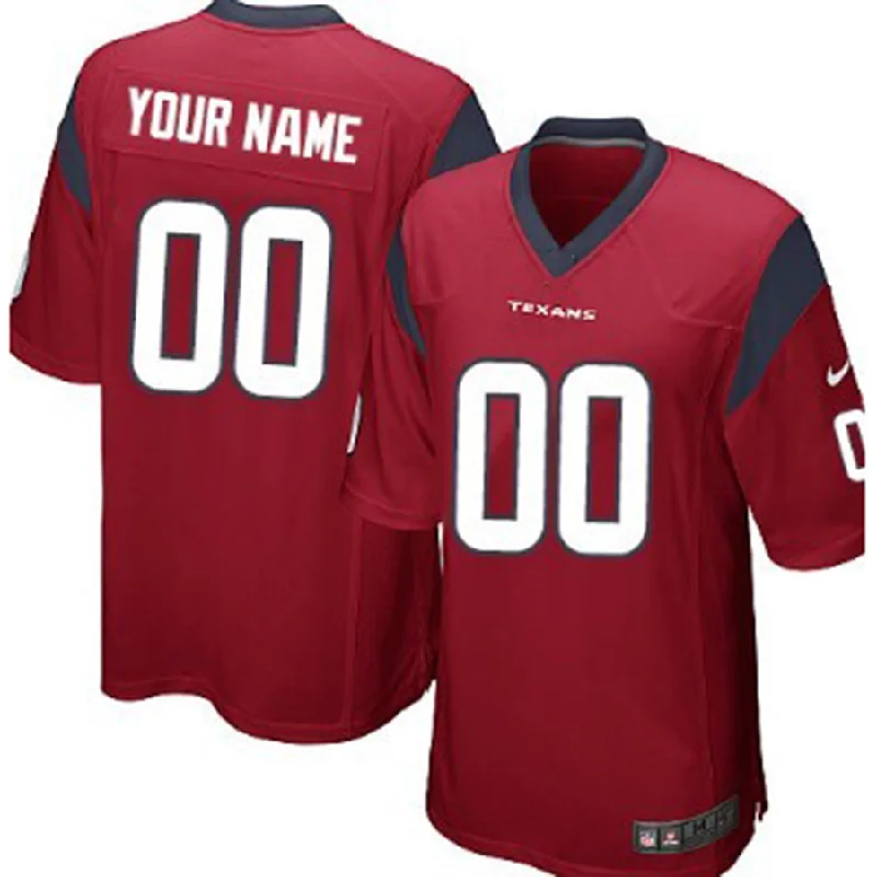 NBA jerseys for casual wear -Custom H.Texans Red Limited Jersey Stitched American Football Jerseys