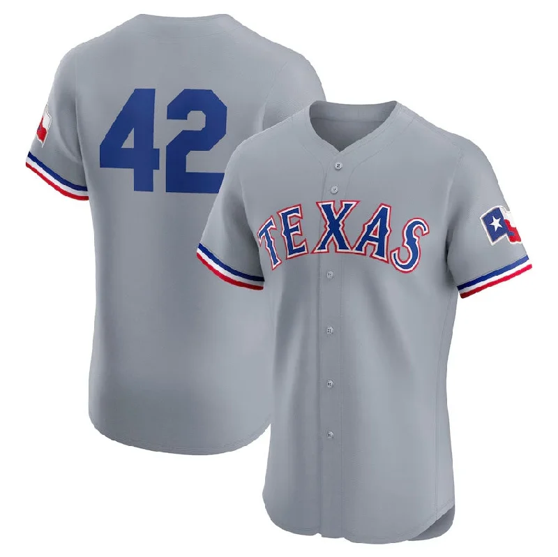 Comfortable NBA jerseys for all ages -Texas Rangers Road 2024 #42 Jackie Robinson Day Elite Jersey - Gray Baseball Jerseys Baseball Jersey