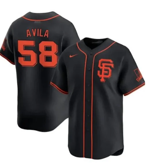 NBA fan jerseys with player names -San Francisco Giants #58 Nick Avila Black 2024 Black AlternateLimited Stitched Baseball Jersey