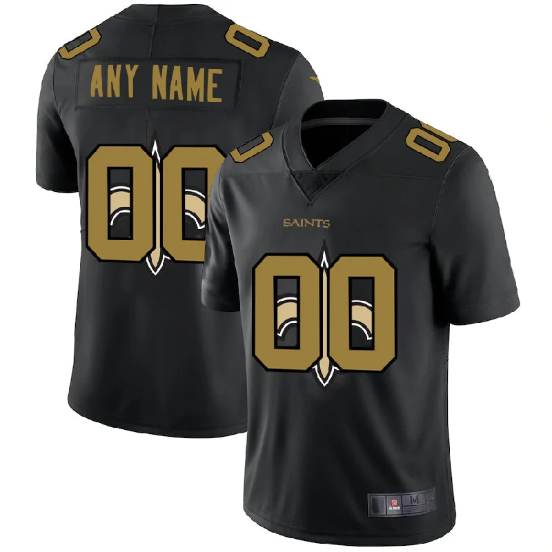 Buy NBA jerseys online with fast shipping -Custom NO.Saints Team Logo Dual Overlap Limited Jersey Black American Jerseys Stitched Jersey Football Jerseys