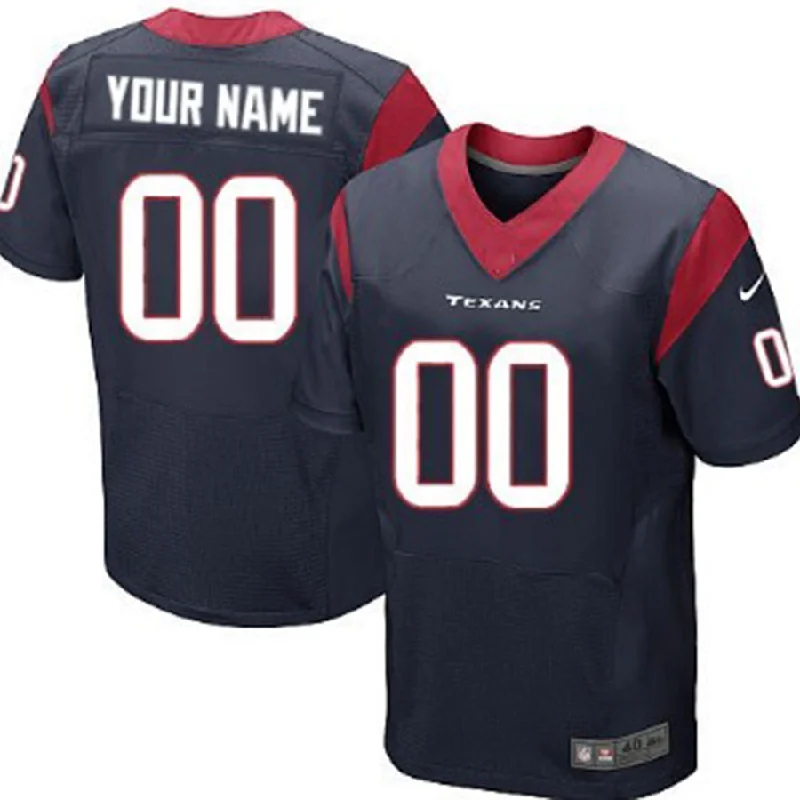 NBA jerseys with player numbers -Custom H.Texans Blue Elite Jersey Stitched American Football Jerseys