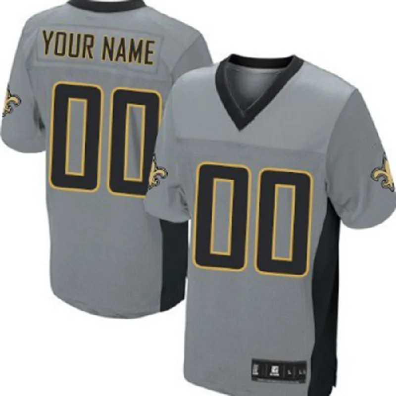 NBA fan jerseys with official merchandise -Custom NO.Saints Gray Shadow Elite Jersey American Stitched Jersey Football Jerseys