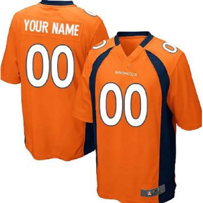 NBA jerseys with unique designs -Custom D.Broncos Orange Game Jersey Stitched Jersey American Football Jerseys