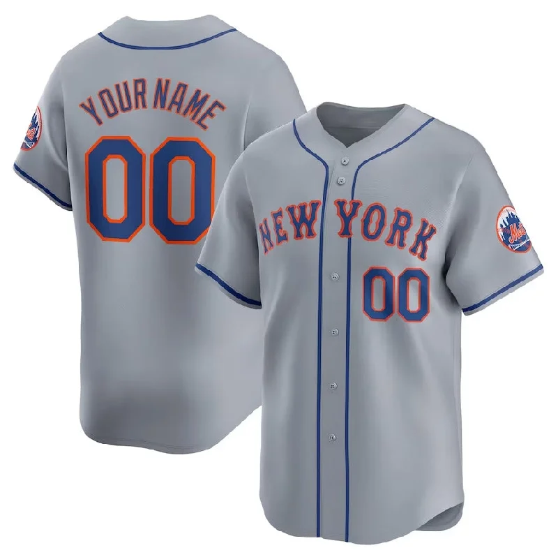 Official NBA jerseys with durable stitching -New York Mets Gray Away Limited Custom Jersey Baseball Jerseys