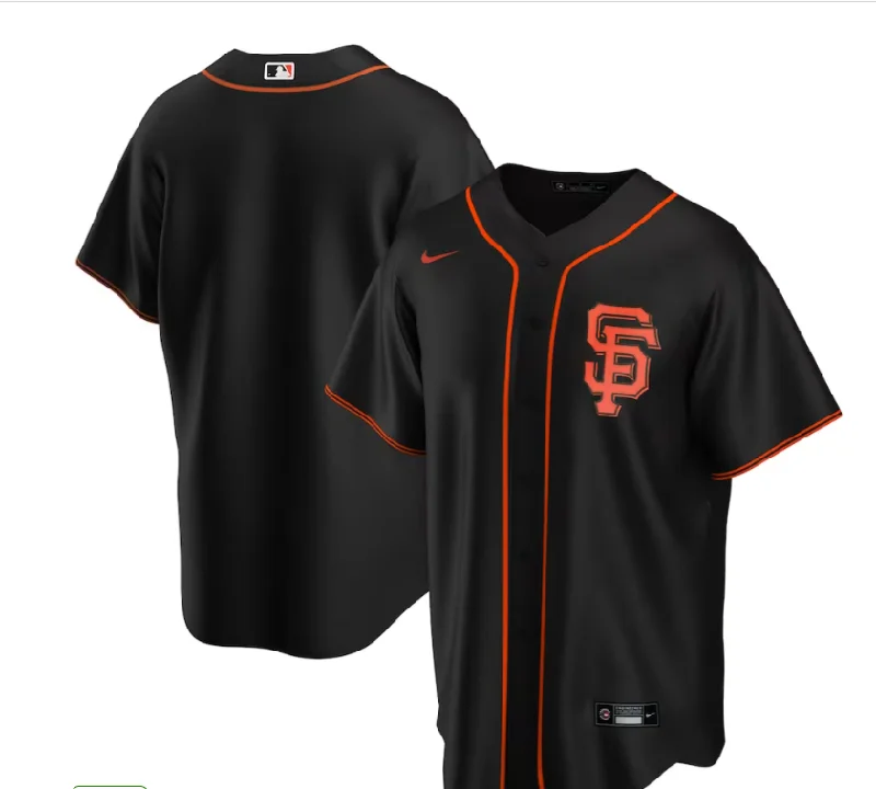 NBA jerseys for men's basketball players -SAN FRANCISCO GIANTS BLACK ALTERNATE REPLICA JERSEY