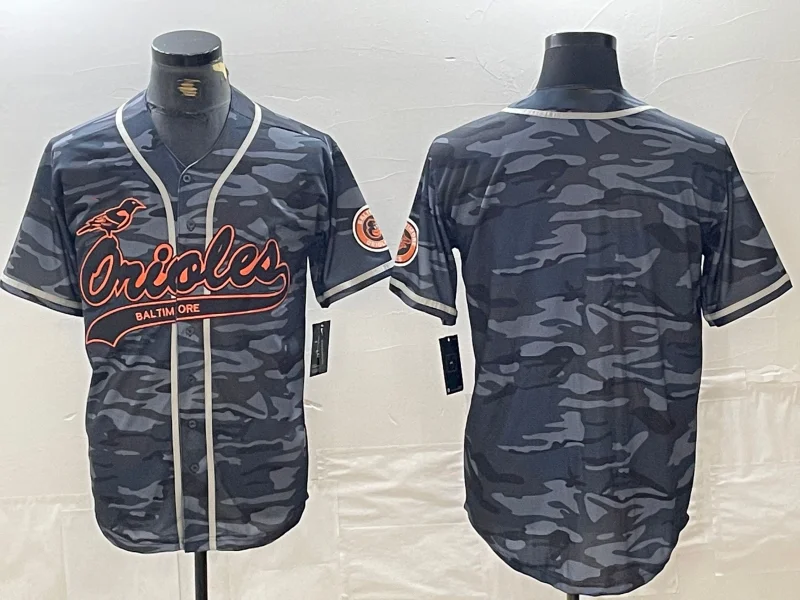 NBA player jerseys with official prints -Baltimore Orioles Blank Gray Camo Cool Base Stitched Baseball Jersey