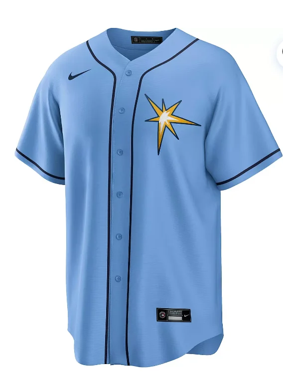 NBA jerseys with official patch -TAMPA BAY RAYS BLUE ALTERNATE REPLICA JERSEY