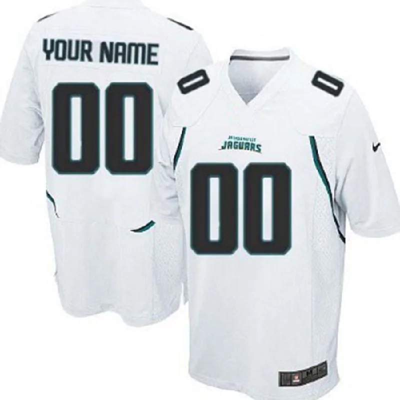 NBA jerseys with breathable material -Custom J.Jaguars White Game Jersey Stitched American Football Jerseys