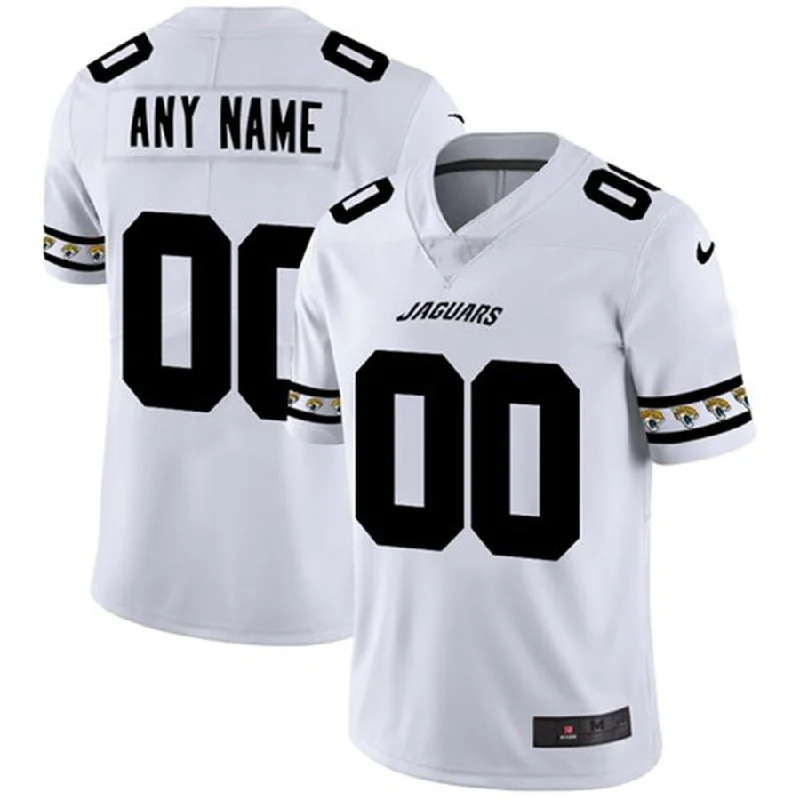 Custom NBA jerseys with numbers -Custom J.Jaguars White Team Logo Vapor Limited Jersey Stitched American Football Jerseys