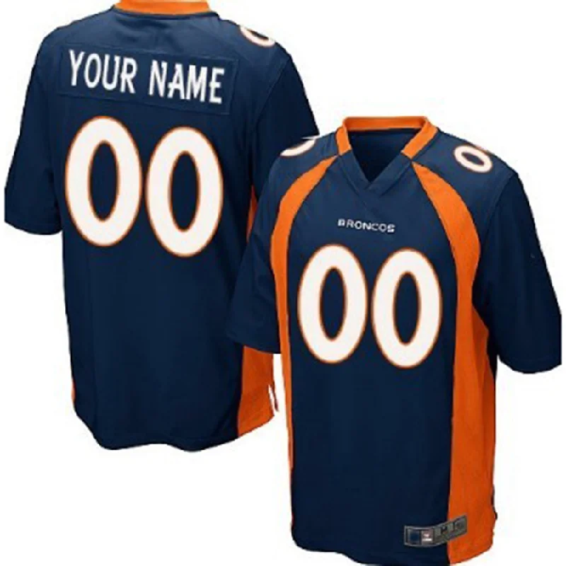 NBA game day jerseys -Custom D.Broncos Blue Game Jersey Stitched Jersey American Football Jerseys