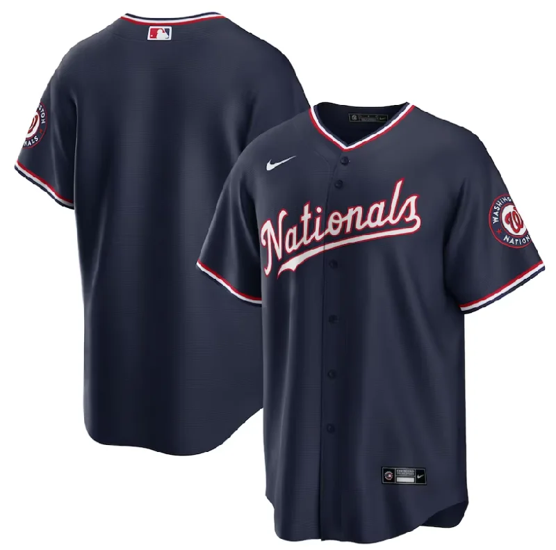 NBA jerseys with player numbers -WASHINGTON NATIONALS NAVY BLUE ALTERNATE REPLICA JERSEY