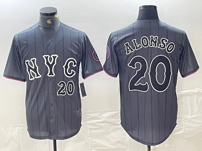 Limited-edition NBA jerseys for collectors -New York Mets #20 Pete Alonso Number Grey 2024 City Connect Cool Base Stitched Baseball Jersey