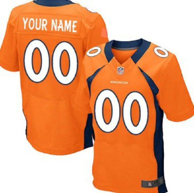 NBA jerseys with player signatures -Custom D.Broncos Orange Elite Jersey Stitched Jersey American Football Jerseys