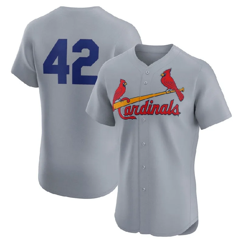 NBA jerseys with official NBA tags -St. Louis Cardinals Road 2024 #42 Jackie Robinson Day Elite Jersey - Gray Baseball Jerseys