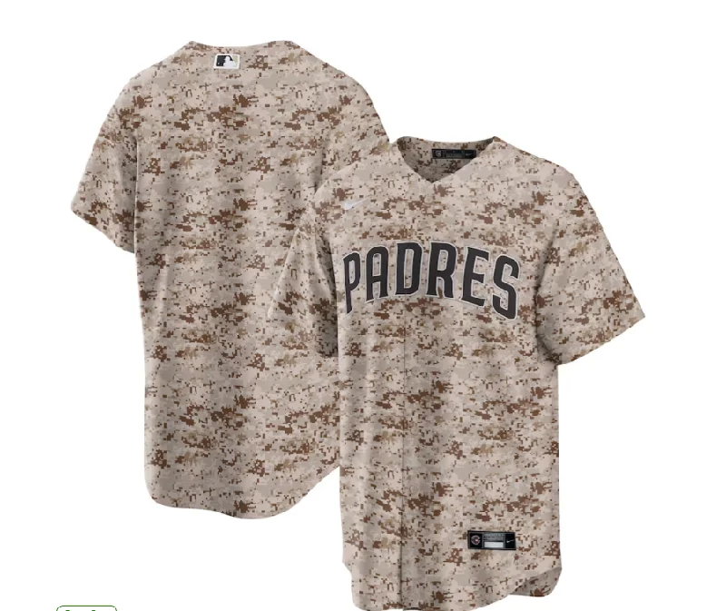 NBA jerseys with commemorative patches -SAN DIEGO PADRES CAMO ALTERNATE REPLICA JERSEY