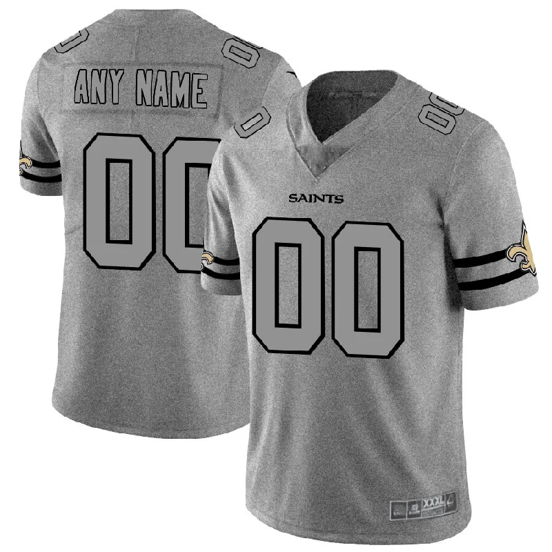 NBA player jerseys with official prints -Custom NO.Saints 2019 Gray Gridiron Gray Vapor Untouchable Limited Jersey American Stitched Jersey Football Jerseys