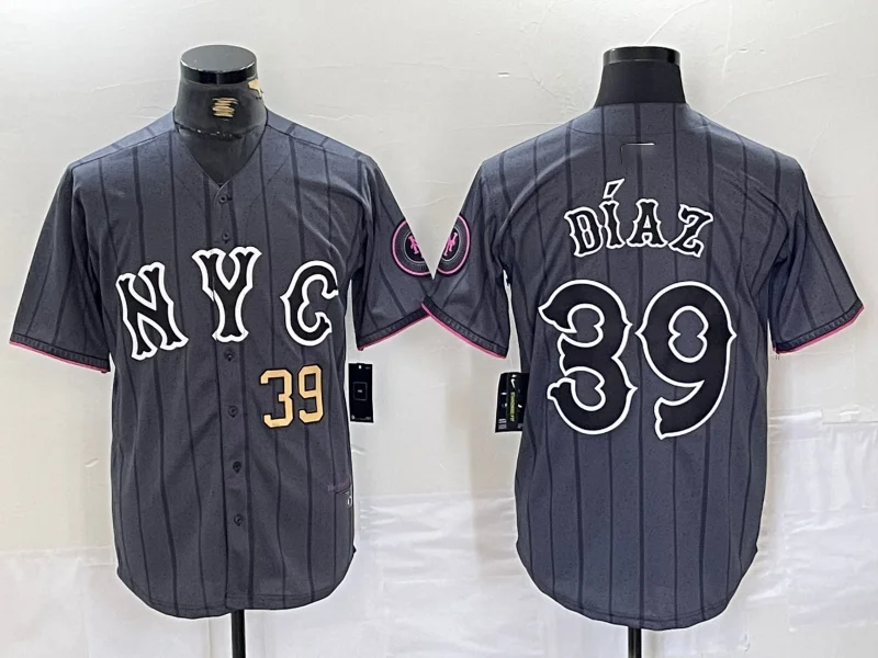 Custom NBA jerseys for sale -New York Mets #39 Edwin Diaz Gray 2024 City Connect Cool Base Baseball Jersey