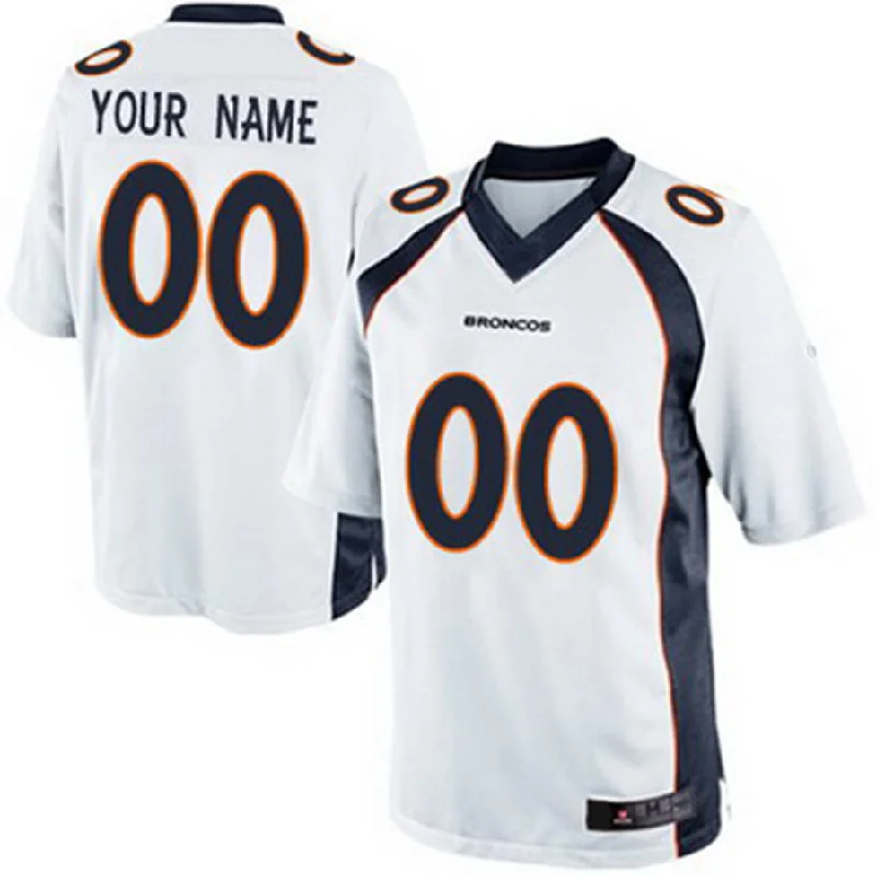 NBA jerseys with name and number customization -Custom D.Broncos 2013 White Game Jersey Stitched Jersey American Football Jerseys