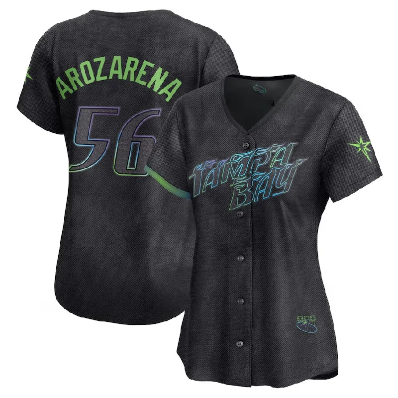 NBA championship jerseys for collectors -Tampa Bay Rays #56 Randy Arozarena Charcoal 2024 City Connect Limited Player Baseball Jersey