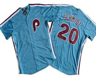 New NBA season jerseys -Philadelphia Phillies #20 Mike Schmidt Light Blue Cool Base Baseball Jerseys