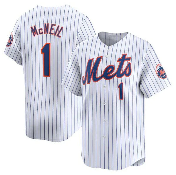 Official NBA team jerseys for 2025 -New York Mets #1 Jeff McNeil White 2024 Home Limited Stitched Baseball Jersey