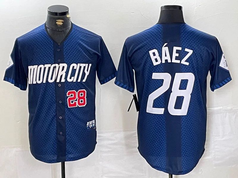 Buy NBA jerseys online with fast shipping -Detroit Tigers #28 Javier Baez Number 2024 Navy City Connect Cool Base Limited Stitched Baseball Jerseys