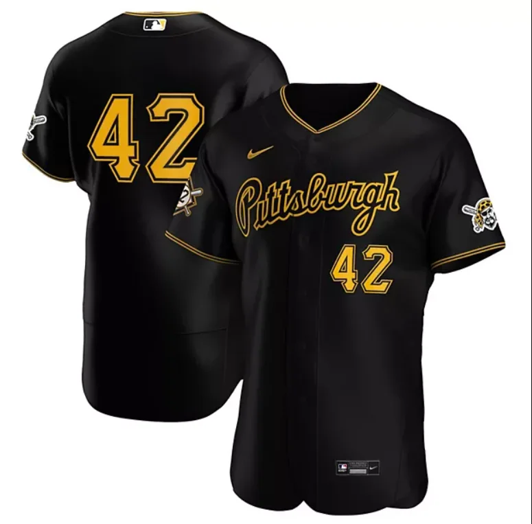 NBA jerseys with team slogans -PITTSBURGH PIRATES BLACK ALTERNATE REPLICA JERSEY