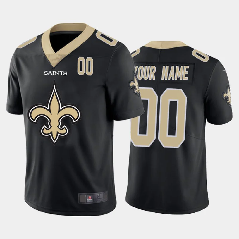 NBA jerseys for every team -Custom NO.Saints Black Team Big Logo Number Vapor Untouchable Limited Jersey American Jerseys Stitched Jersey Football Jerseys