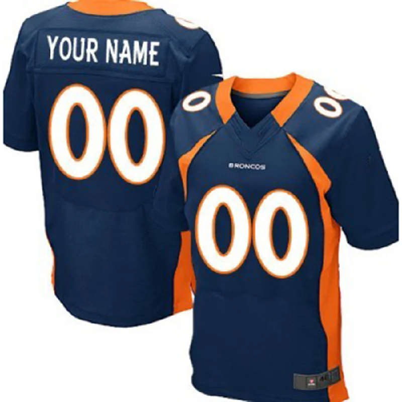 Buy NBA jerseys with custom names -Custom D.Broncos Blue Elite Jersey Stitched Jersey American Football Jerseys